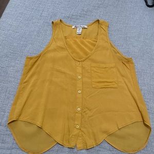 Mustard yellow tank with open back